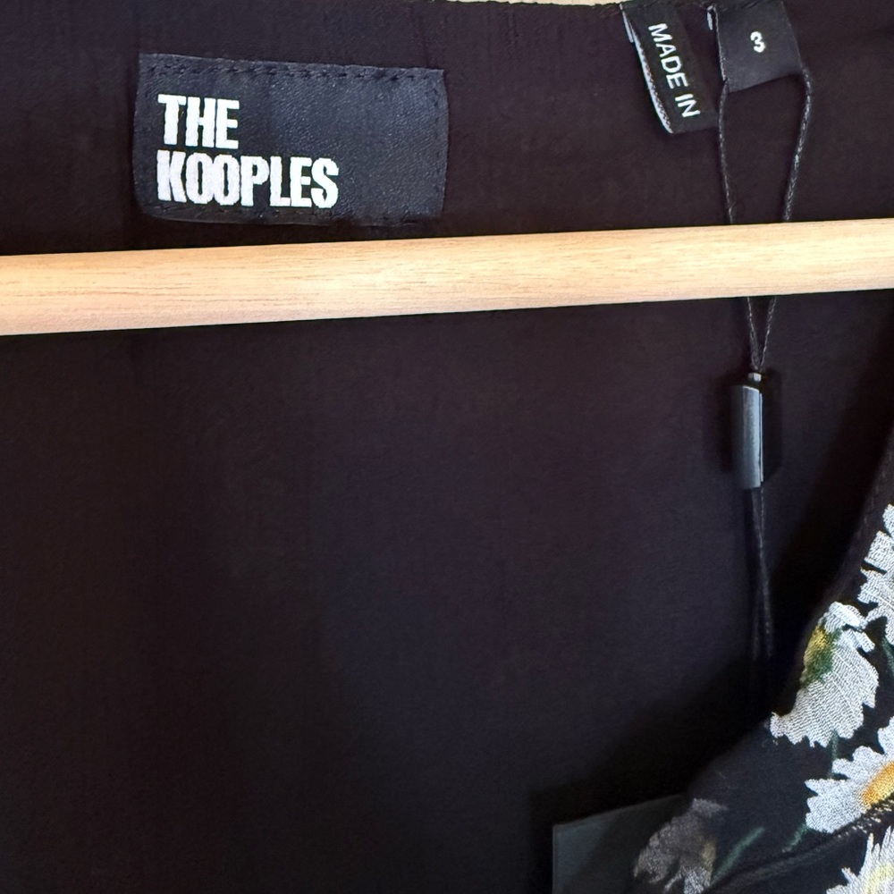 THE KOOPLES Black Daisy Floral Print Silk Cocktail Dress NWT 3 Large $595 - Picture 6 of 10